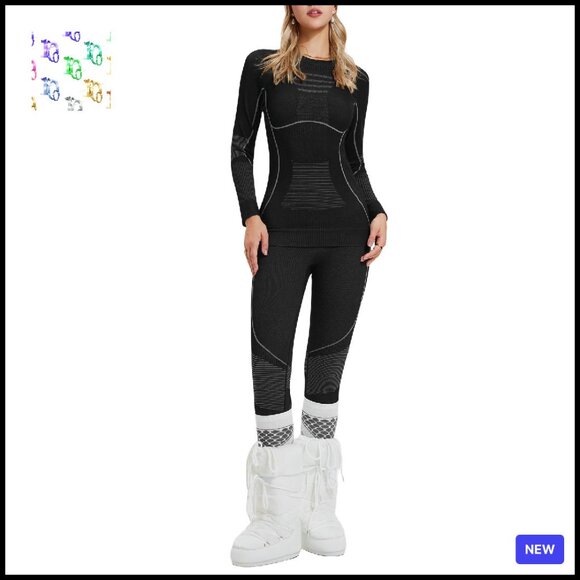 Merino Wool Base Layer Set Thermal Activewear Slim Fit Performance
